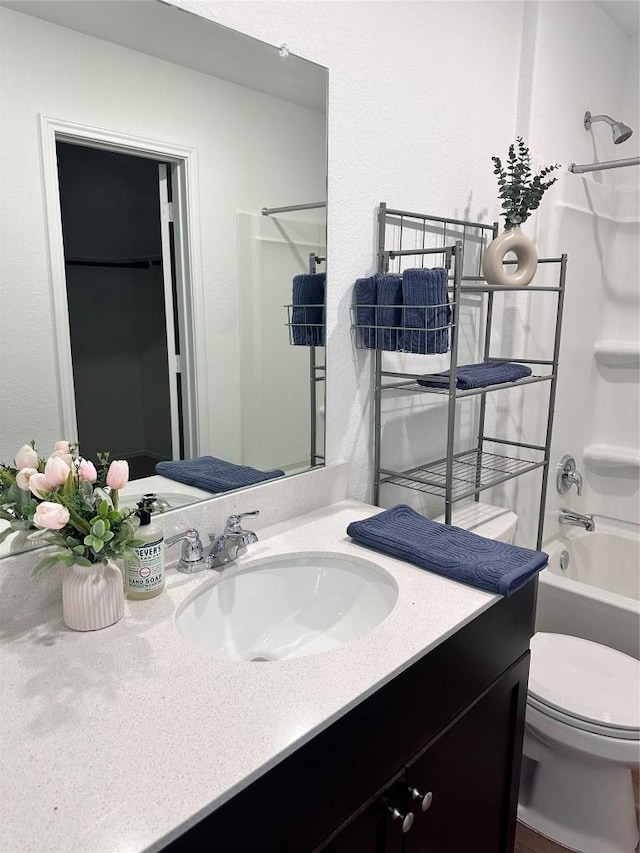 212 Amber Gln, Maxwell, TX 78656 - bathroom featuring vanity, toilet, and shower / bathtub combination