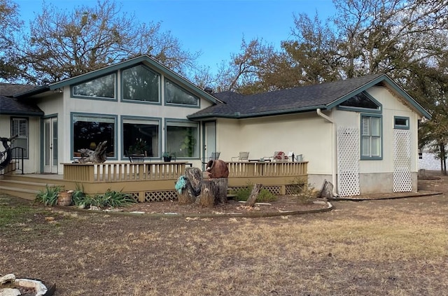 4105 Val Verde Dr, Georgetown, TX 78628 - view of front of property with a deck and a shingled roof