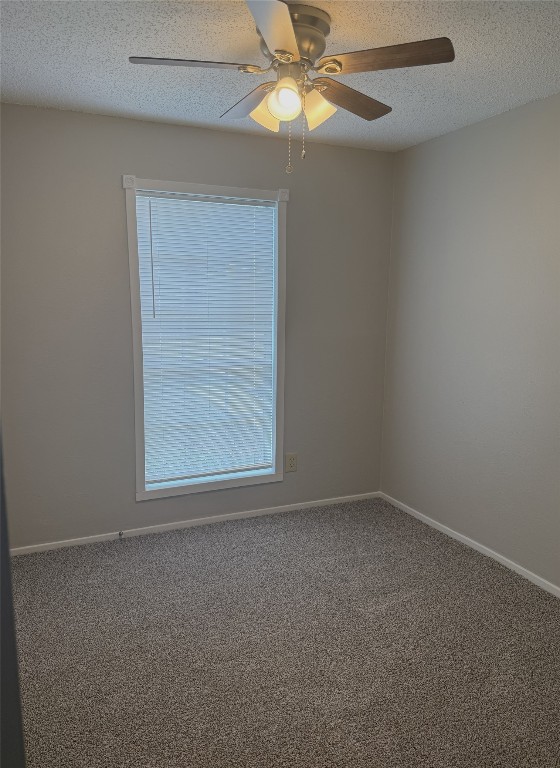 905 Rolling Green Dr, Round Rock, TX 78664 - spare room with ceiling fan, carpet, and a textured ceiling
