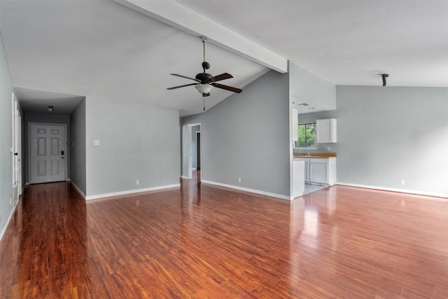 1806 Krizan Ave, Austin, TX 78727 - unfurnished living room with wood finished floors, ceiling fan, and baseboards