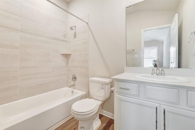 2824 Smokehouse Trl, Round Rock, TX 78665 - full bath featuring wood finished floors, bathing tub / shower combination, and vanity