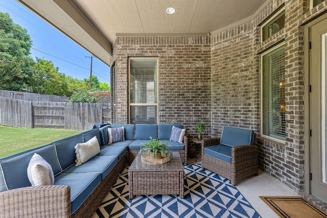 20012 Moorlynch Ave, Pflugerville, TX 78660 - view of patio / terrace featuring an outdoor hangout area