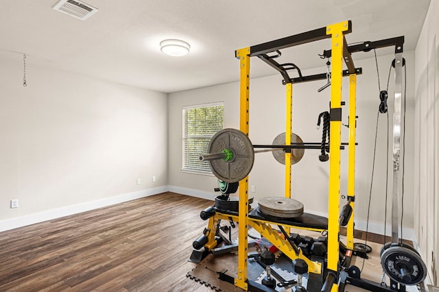 755 Hometown Pkwy, Kyle, TX 78640 - exercise area with wood finished floors and baseboards