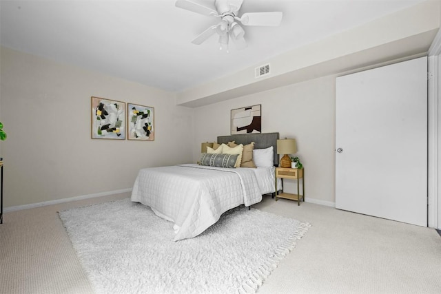 2814 Windsor Rd, Austin, TX 78703 - bedroom featuring light colored carpet, baseboards, and ceiling fan