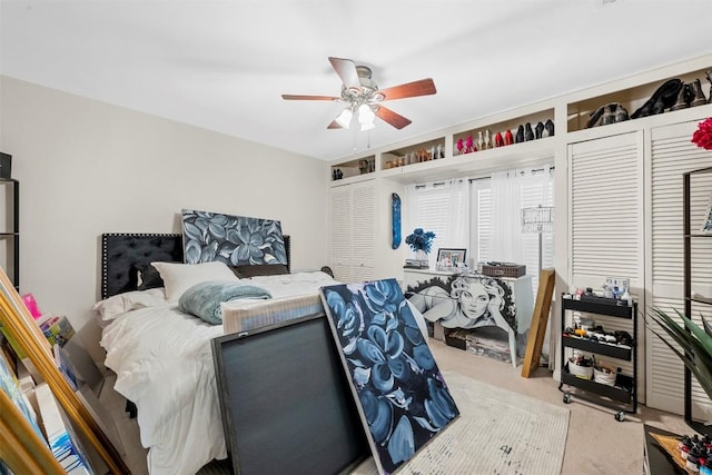 2814 Windsor Rd, Austin, TX 78703 - bedroom with carpet and a ceiling fan