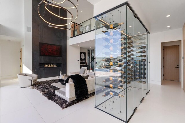204 Wennmohs Pl, Horseshoe Bay, TX 78657 - wine room with a fireplace and recessed lighting