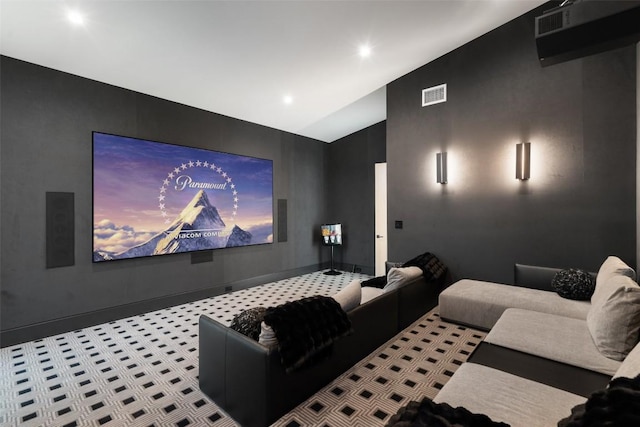 204 Wennmohs Pl, Horseshoe Bay, TX 78657 - home theater featuring lofted ceiling and recessed lighting