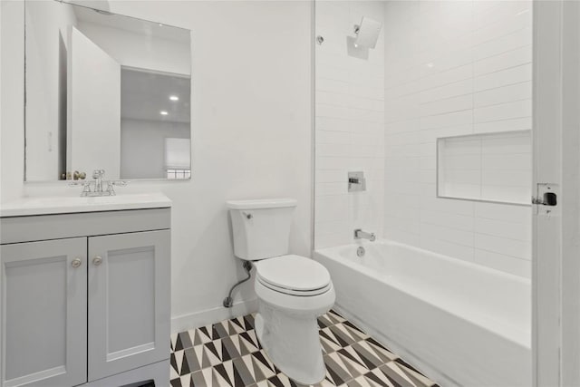 4202 N Hills Dr, Austin, TX 78731 - bathroom featuring vanity, tile patterned floors, and  shower combination