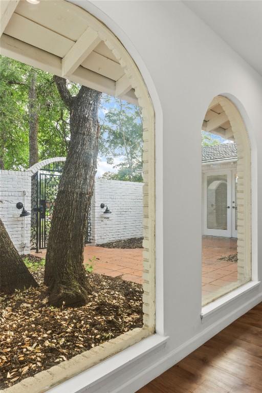 4202 N Hills Dr, Austin, TX 78731 - detailed view of wood finished floors and a gate