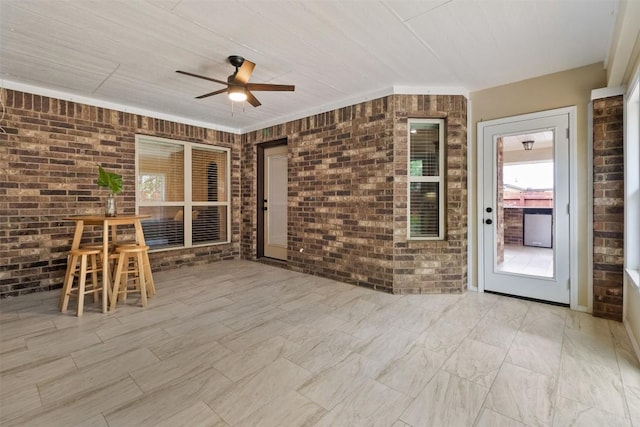 2034 Falling Leaf Ln, Harker Heights, TX 76548 - unfurnished sunroom with ceiling fan