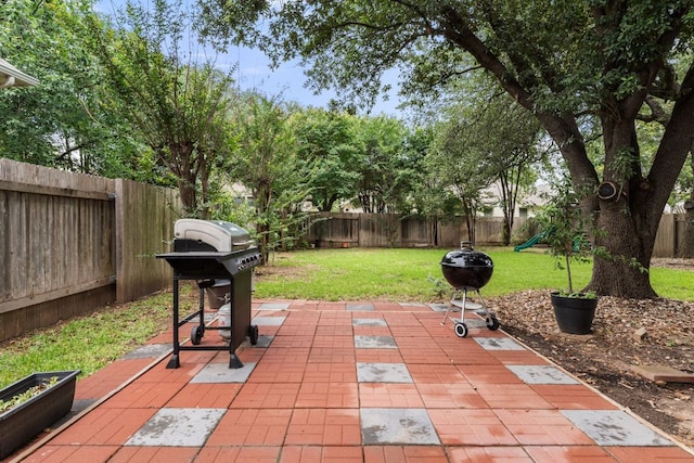 15150 Galena Dr, Austin, TX 78717 - view of patio / terrace with a playground and a grill