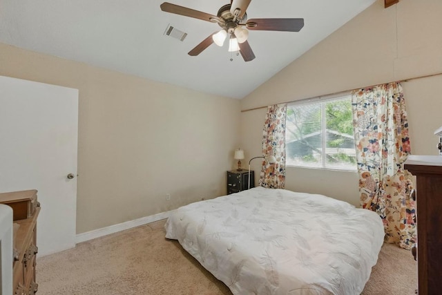 4802 Peach Grove Ct, Austin, TX 78744 - bedroom featuring carpet flooring, lofted ceiling, ceiling fan, and baseboards