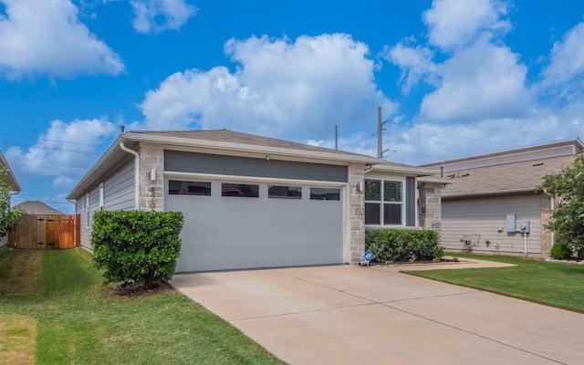 4701 Tully Dr, Pflugerville, TX 78660 - ranch-style house with stone siding, concrete driveway, and an attached garage