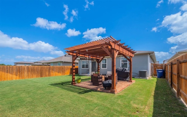 4701 Tully Dr, Pflugerville, TX 78660 - back of house with a pergola, a patio, and central AC unit