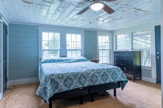 802 Smith Rd, Rockdale, TX 76567 - bedroom featuring wooden ceiling and ceiling fan