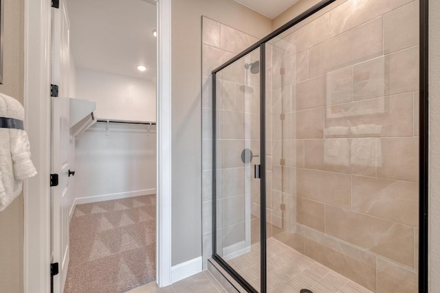 17112 Vernal Rd, Manor, TX 78653 - bathroom featuring a shower stall and a spacious closet