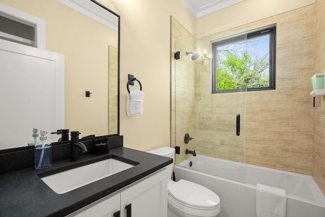 1405 Parkinson Dr, Austin, TX 78704 - bathroom featuring toilet, vanity, and shower / tub combination