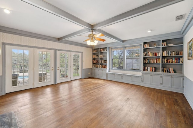 27846 Natural Bridge Caverns Rd, San Antonio, TX 78266 - unfurnished sunroom with french doors and beamed ceiling