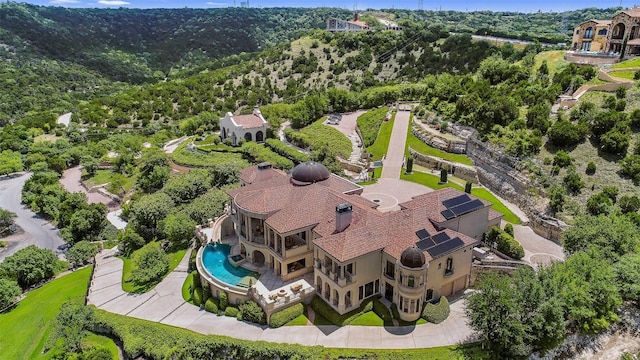 12821 Park Dr, Austin, TX 78732 - view from above of property featuring a pool