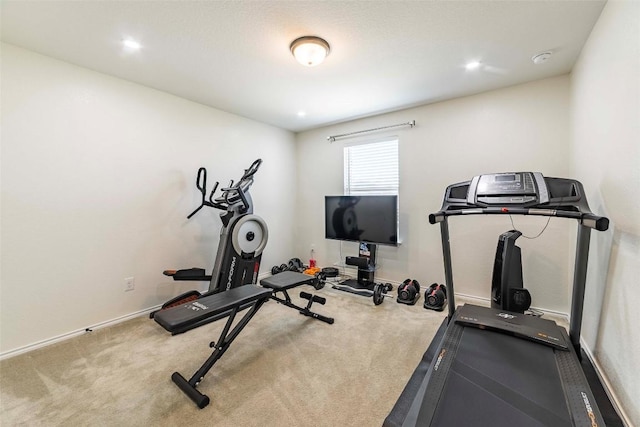 1224 Euless Ln, Leander, TX 78641 - exercise area featuring carpet floors and baseboards