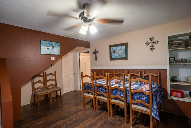 178 Ann Powell Rd, Smithville, TX 78957 - dining space featuring wood finished floors and ceiling fan