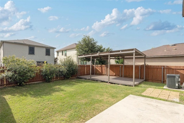 9001 Edmundsbury Dr, Austin, TX 78747 - fenced backyard featuring a patio, a wooden deck, and a pergola