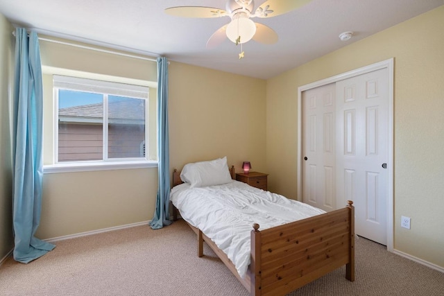1813 Indian Lodge Dr, Cedar Park, TX 78613 - bedroom featuring carpet, a closet, and a ceiling fan