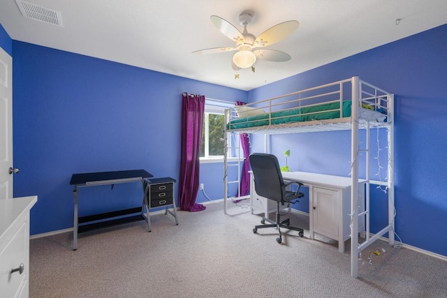1813 Indian Lodge Dr, Cedar Park, TX 78613 - carpeted bedroom featuring a ceiling fan and an office area