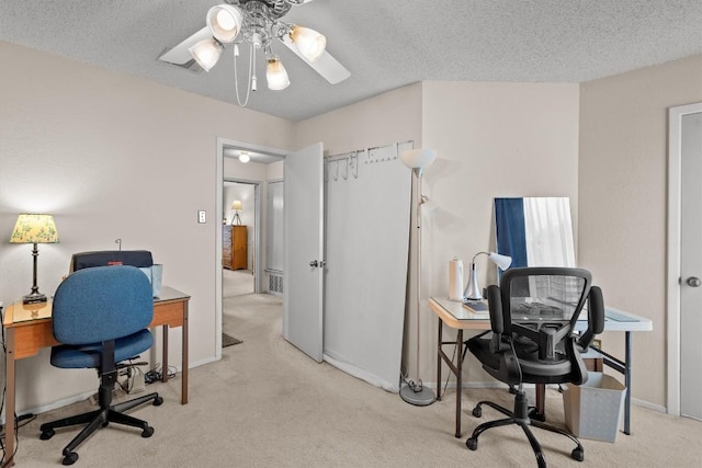 534 Broken Feather Trl, Pflugerville, TX 78660 - office space featuring carpet floors, a ceiling fan, and a textured ceiling