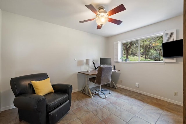 108 Highlander St, Lakeway, TX 78734 - office featuring baseboards and ceiling fan