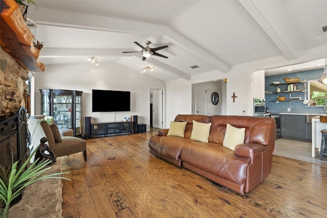 108 Highlander St, Lakeway, TX 78734 - living room featuring light wood-type flooring and ceiling fan