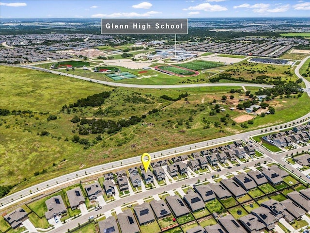 1725 Cobblecrest Ln, Leander, TX 78641 - aerial view of property and surrounding area featuring nearby suburban area