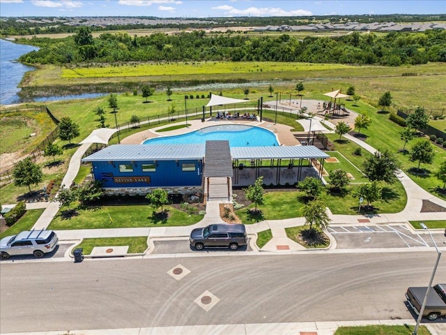 1725 Cobblecrest Ln, Leander, TX 78641 - drone / aerial view of a nearby body of water and a pool