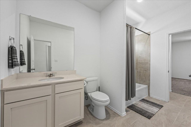 1725 Cobblecrest Ln, Leander, TX 78641 - bathroom with vanity, shower / tub combo, and tile patterned flooring