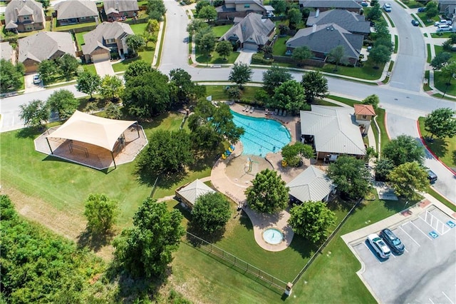 2572 Santa Barbara Loop, Round Rock, TX 78665 - aerial view of residential area featuring a pool area