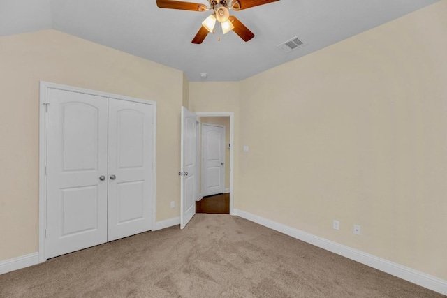 3546 Guadalajara St, Round Rock, TX 78665 - unfurnished bedroom featuring carpet flooring, a closet, a ceiling fan, and lofted ceiling