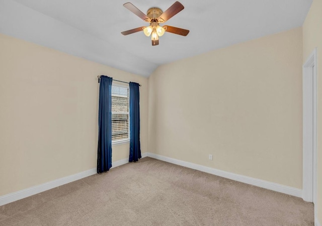 3546 Guadalajara St, Round Rock, TX 78665 - empty room with light colored carpet, a ceiling fan, and lofted ceiling