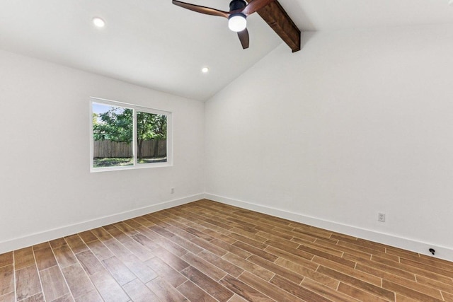 1111 Spearson Ln, Austin, TX 78745 - unfurnished room with wood finished floors, a ceiling fan, and recessed lighting