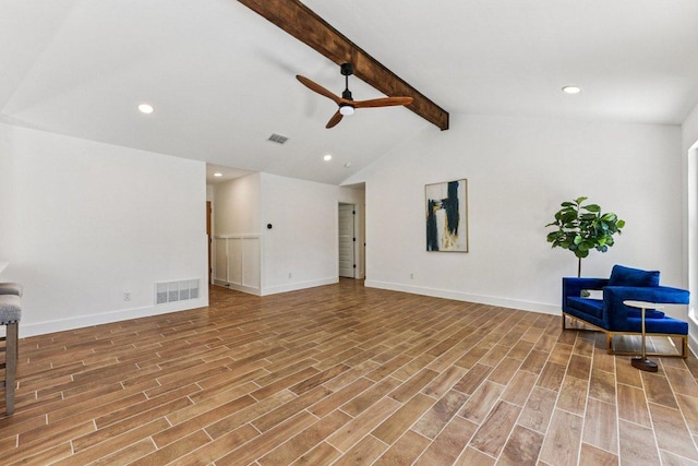 1111 Spearson Ln, Austin, TX 78745 - unfurnished living room featuring a ceiling fan, light wood-style floors, and recessed lighting