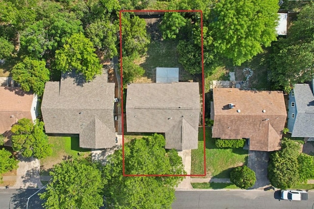 1111 Spearson Ln, Austin, TX 78745 - aerial view of property and surrounding area with property parcel outlined