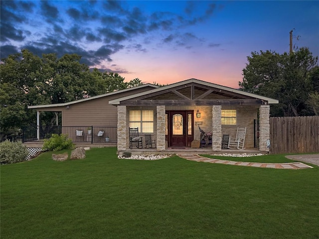 729 Trail Crest Dr, Canyon Lake, TX 78133 - view of front of house featuring stone siding and covered porch