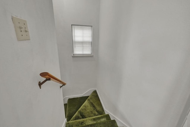 1219 Canyon Trce, Canyon Lake, TX 78133 - staircase featuring baseboards and carpet floors