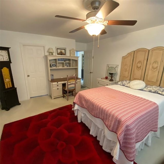 507 Dusty Leather Ct, Pflugerville, TX 78660 - carpeted bedroom with an office area and ceiling fan