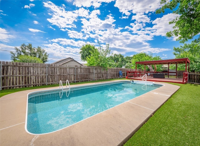 412 N 8th St, Jarrell, TX 76537 - view of pool featuring a gazebo and a deck