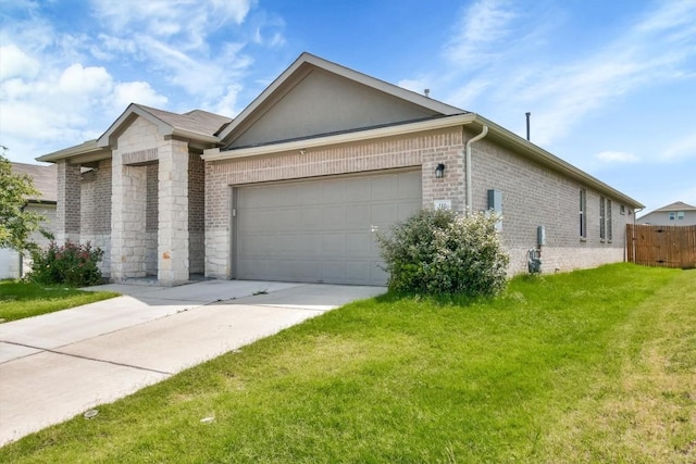 116 Charles Trl, Georgetown, TX 78626 - ranch-style house with brick siding, an attached garage, concrete driveway, and stucco siding