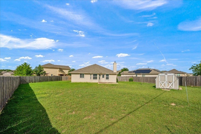 14513 Martial Eagle Dr, Elgin, TX 78621 - fenced backyard featuring a storage unit