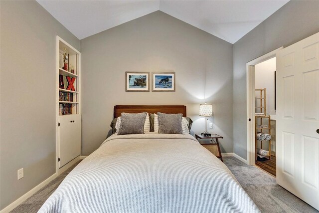 4812 Mantle Dr, Austin, TX 78746 - bedroom featuring carpet and vaulted ceiling