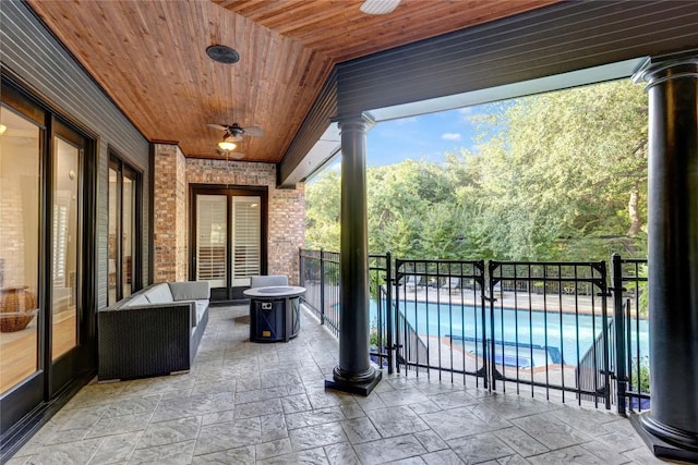 4812 Mantle Dr, Austin, TX 78746 - view of patio / terrace featuring ceiling fan