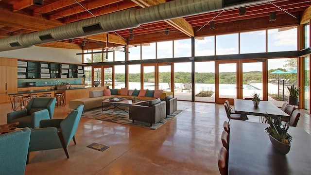 1200 Summer Moon Dr, Georgetown, TX 78628 - common area with a towering ceiling and a water view