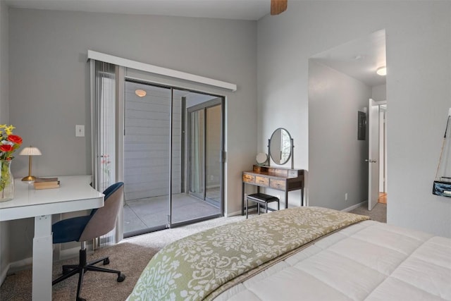 203 E 31st St Unit 304, Austin, TX 78705 - carpeted bedroom with access to outside, an office area, and baseboards
